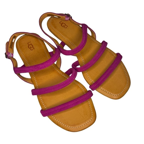 UGG Mytis Fuschia Suede Leather Sandals Women’s Size 10 boho spring summer - Picture 4 of 12